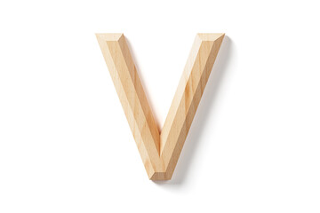 Letters made of wood. 3d illustration of wooden alphabet isolated on white background