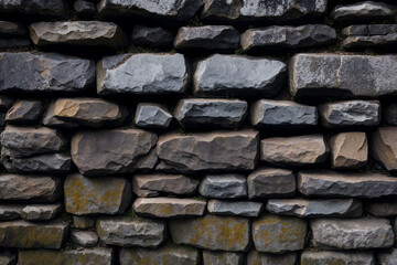 Obraz premium Background of stone wall texture. Close up of gray stone wall. Generative AI