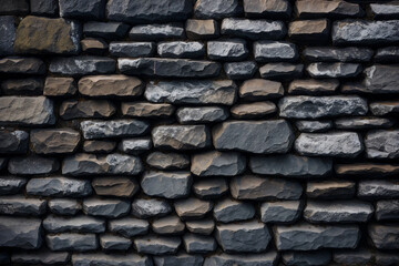 Obraz premium Background of stone wall texture. Close up of gray stone wall. Generative AI