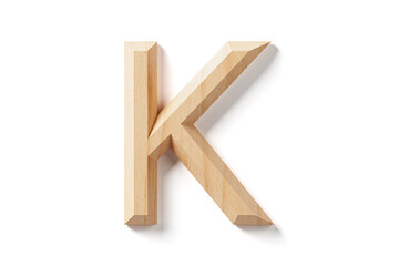 Letters made of wood. 3d illustration of wooden alphabet isolated on white background