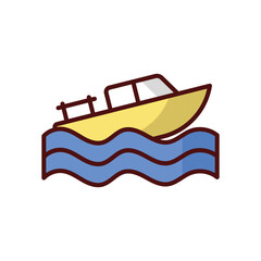 Boat icon isolate white background vector stock illustration.