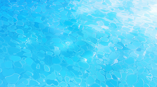 the clear water of a pool, in the style of light blue