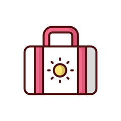 Brifcase icon isolate white background vector stock illustration.