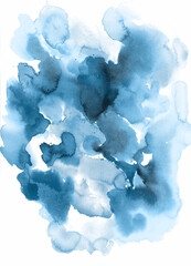 Blue watercolour background texture, abstract splodges, watercolour textures