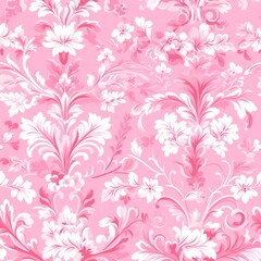 Elegant Damask Whispers: Seamless Antique Pink Wallpaper