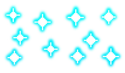 Pixel Art Blue Glowing glitter pattern