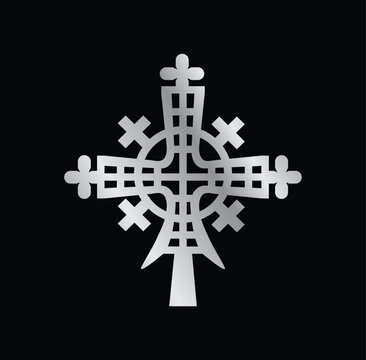 Ethiopian orthodox church cross pattern. illustration, high quality vector