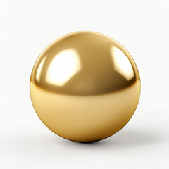 Metallic gold ball isolated on white background - obrazy, fototapety, plakaty