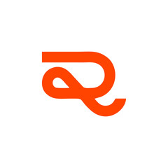 letter r simple curves line design logo vector - obrazy, fototapety, plakaty