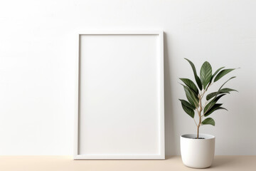 Minimalistic Image Mockup with Copy Space and Black Frame