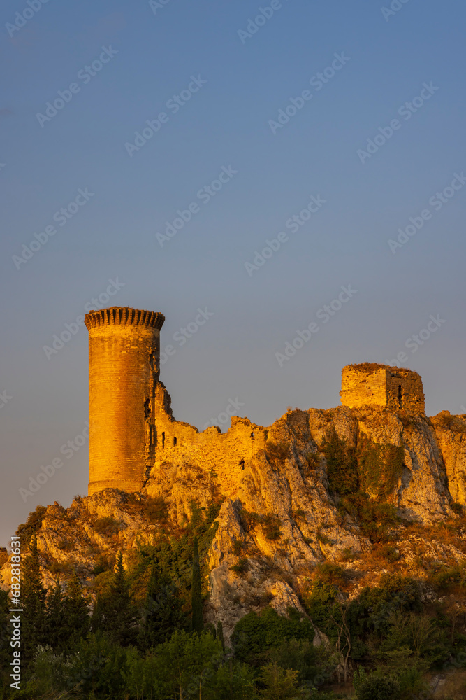 Sticker chateau de l´hers ruins near chateauneuf-du-pape, provence, france