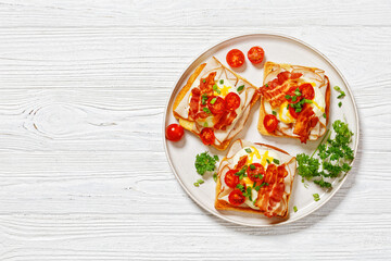 Kentucky Hot Brown open sandwiches on a plate