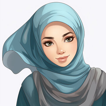 Clipart De Menina Hijab, Clipart Islâmico, Fundo Branco