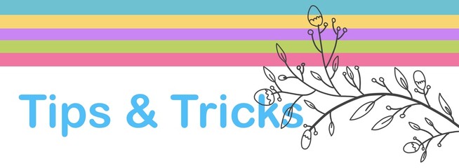 Tips And Tricks Floral Element Colorful Stripes Text Horizontal