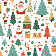 seamless pattern with christmas trees