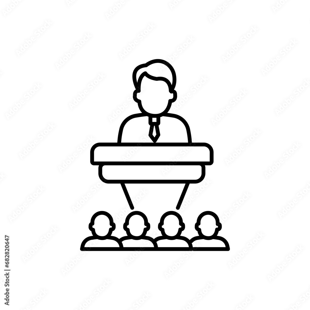 Aufkleber lecture icon. lecture linear symbol design from online learning collection.