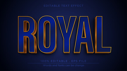 Editable text style effect with royal blue text style theme