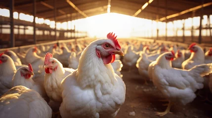 Rolgordijnen Chicken Farm: Rural Agriculture and Poultry Production Chicken Farm, poultry production, for breeding chickens © ND STOCK