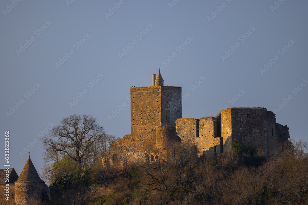 Sticker brancion castle (chateau de brancion), martailly-les-brancion, burgundy, france