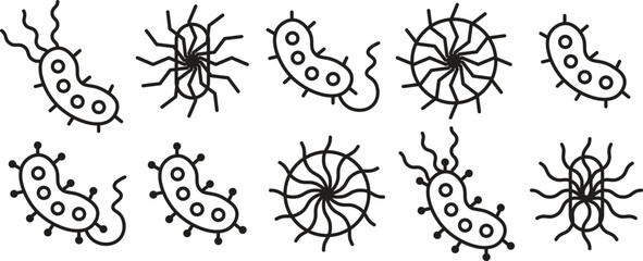 Abstract bacteria vector design. Trendy bacteria icon, virus symbol, molded icon, microbe icon isolated vector illustration. Bacteria icon - obrazy, fototapety, plakaty
