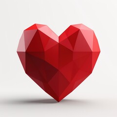Naklejka na ściany i meble Shape of red heart, clipping path, 3D rendering with AI