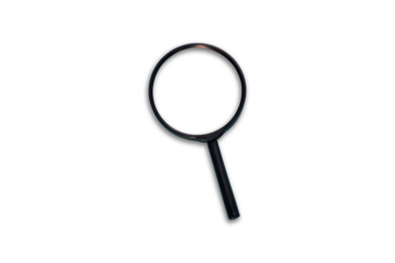 Magnifying glass isolated on white background, clipping path