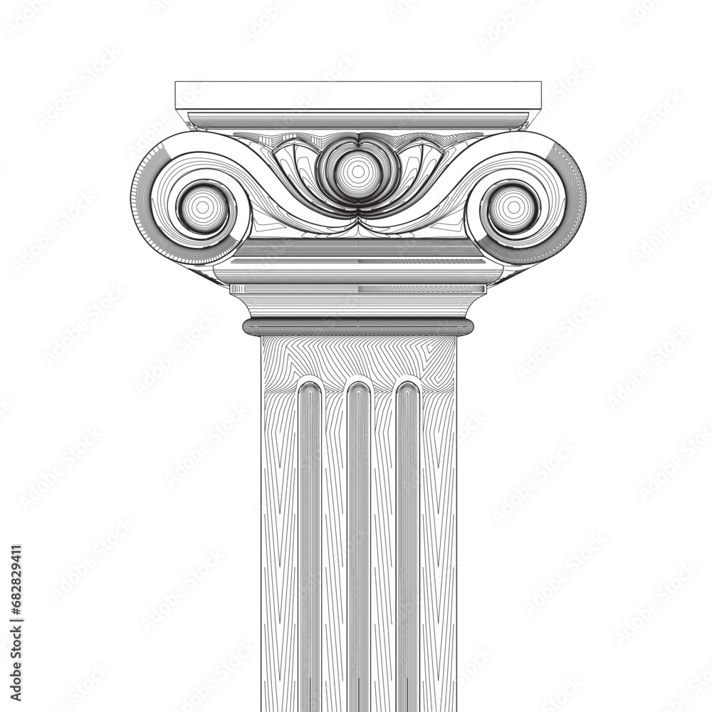 Aufkleber roman column contour. illustration on white background for design. classical column architecture ele
