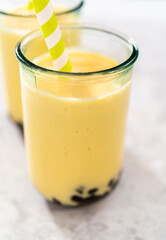 Mango boba smoothie
