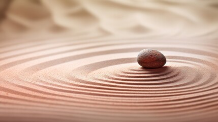 Generative AI, Zen garden with sand and stones, hypnotic simple illustration, calm relax and meditation concept	
 - obrazy, fototapety, plakaty
