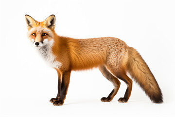 Obraz premium a fox standing on a white surface with a white background