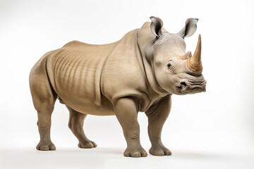 Obraz premium a rhino standing on a white surface with a white background