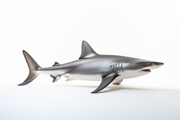 Fototapeta premium a toy shark with a toothy face and sharp teeth