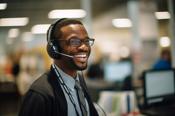 Obraz premium Portrait of a customer support worker