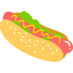 hot dog isolated flat vector clipart