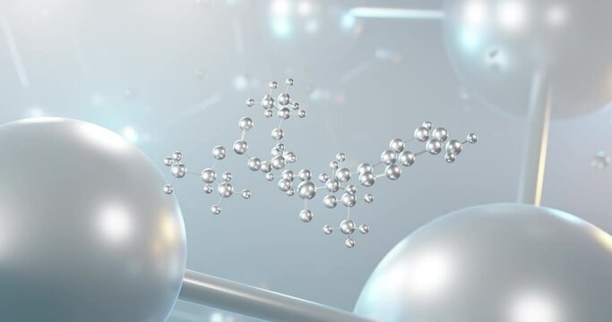 Tenofovir disoproxil rotating 3d molecule, molecular structure of antiretrovirals, seamless video
