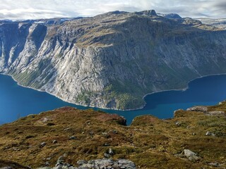 Fototapeta na wymiar Norway hiking mountain beautiful nature trail