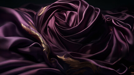 Beautifully folded purple fabric. Premium Fabric Background.  Creative textile.