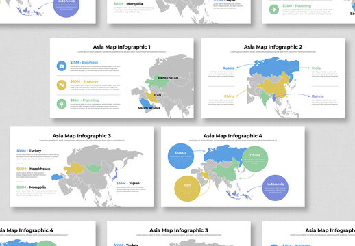 Asia Map Infographic
