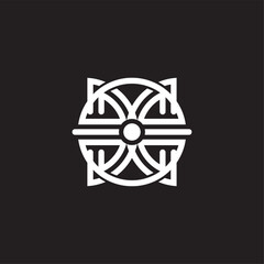 Abstract X Logo Corporate Logotype Icon. White icon on a Black Background