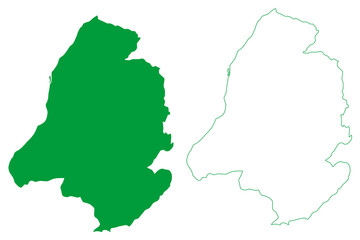 Canta municipality (State of Roraima, Municipalities of Brazil, Federative Republic of Brazil) map vector illustration, scribble sketch Cantá map