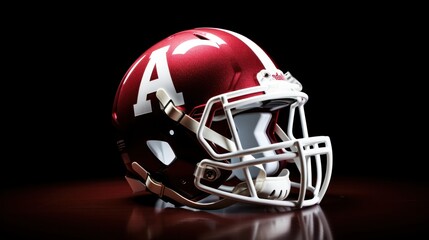 Sports image of Alabama football with flattened football and text on it