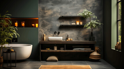 Diseño interior de un cuarto de baño - obrazy, fototapety, plakaty