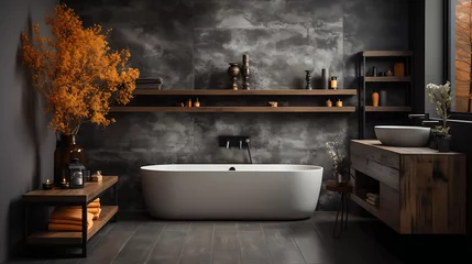 Fotobehang Diseño interior de un cuarto de baño © VicPhoto