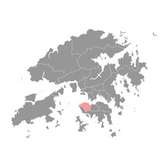 Central and Western district map, administrative division of Hong Kong. Vector illustration.