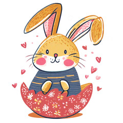 easter bunny with easter egg