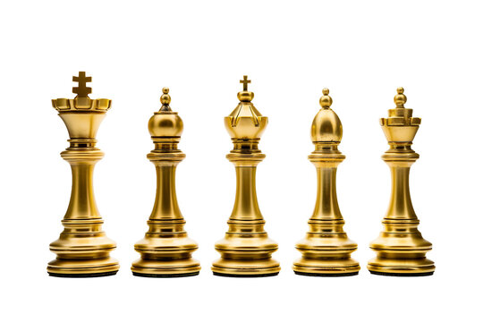 Elegant Gold Chess Presentation on a transparent background