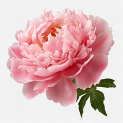 Pink peony isolated on white background