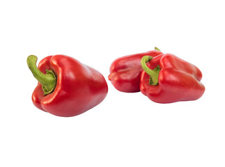 Three red bell peppers (paprika)