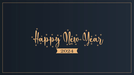Fototapeta premium Vector illustration Happy new year design. Premium vector design for poster, banner, greeting and happy new year 2024 celebration