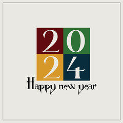2024 Happy new year logo design vector illustration for new year 2024 with creative idea
